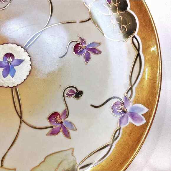 Antique Gold Orchid France GDA J.H.S. Co. Stouffer Hand Painted 1900's - Picture 9 of 10